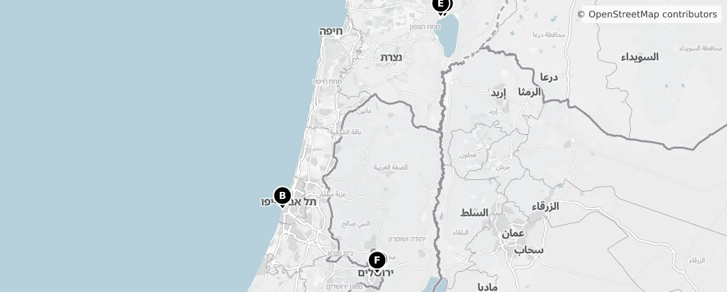 Map of Izrael
