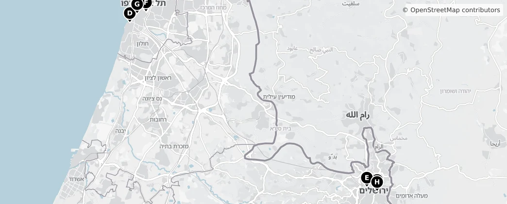 Map of Izrael