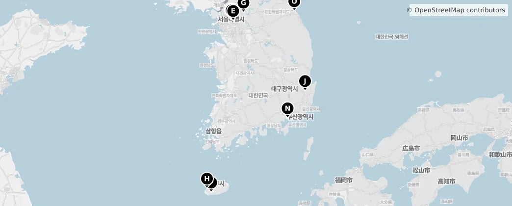 Map of Jižní Korea