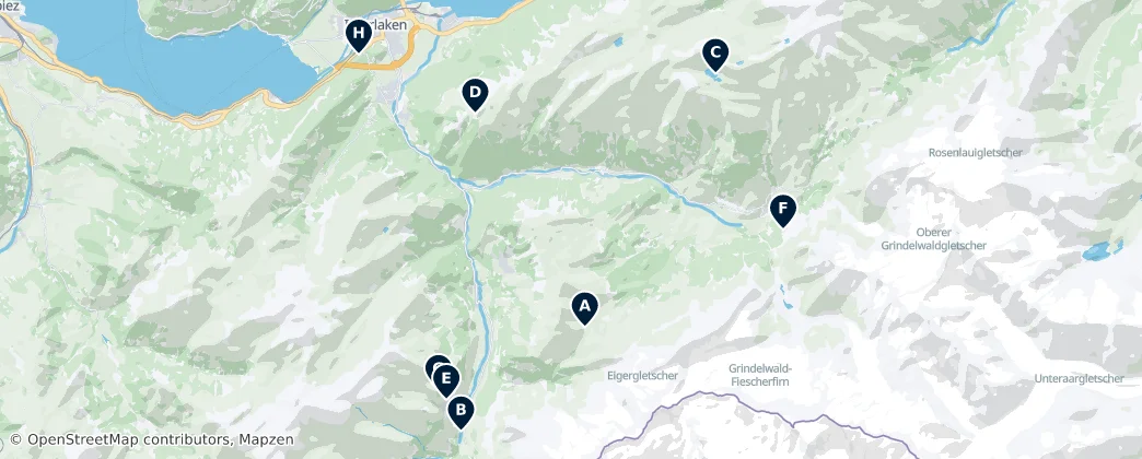 Map of Jungfrauregion