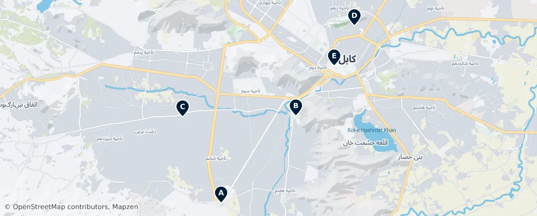 Map of Kábul