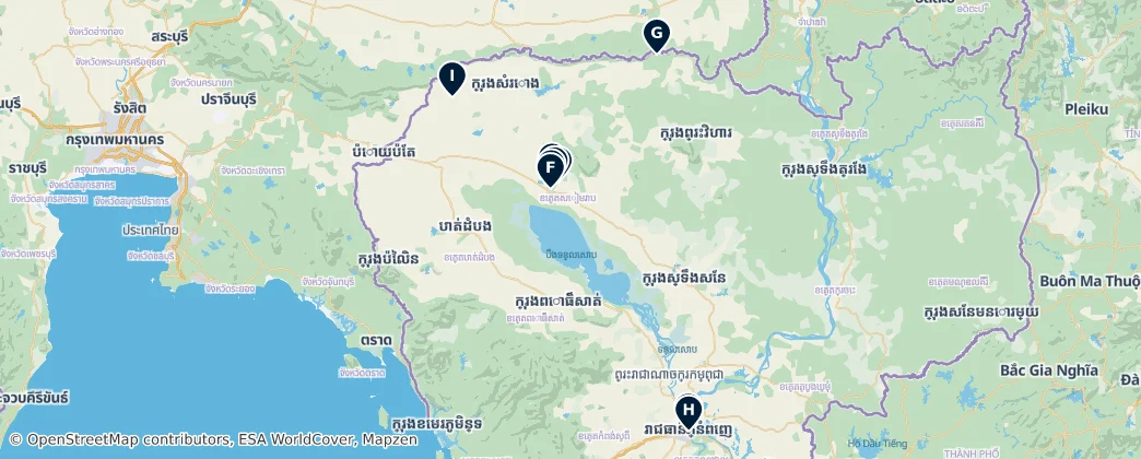 Map of Kambodža