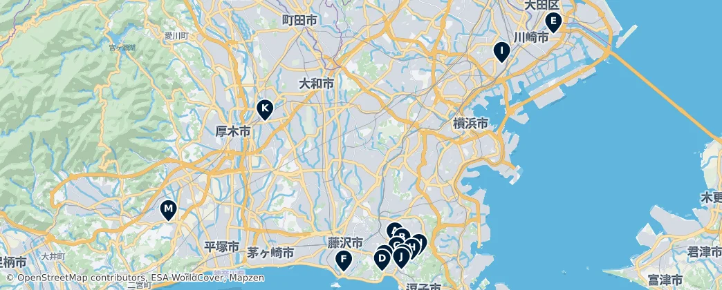 Map of Prefektura Kanagawa
