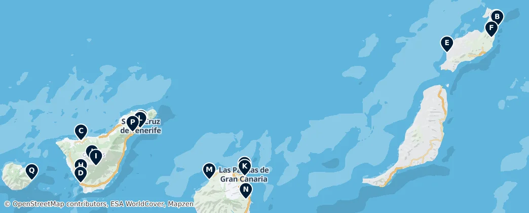 Map of Kanárské ostrovy