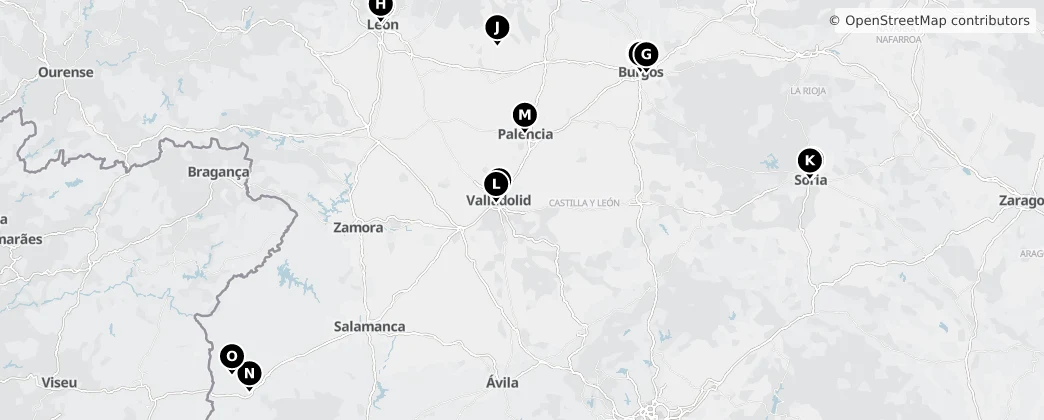 Map of Kastilie a León