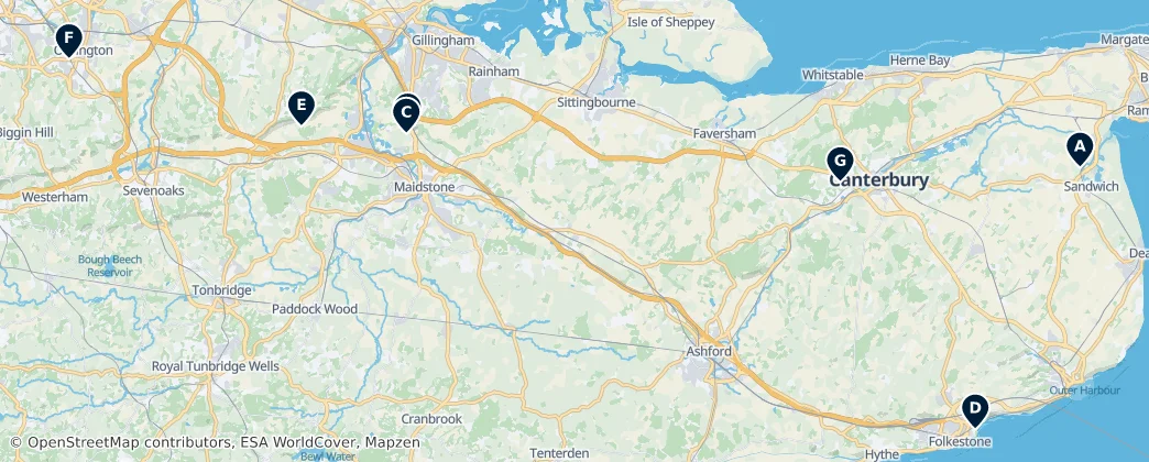 Map of Kent