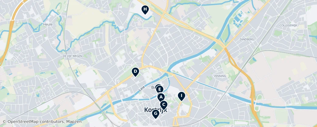 Map of Kortrijk