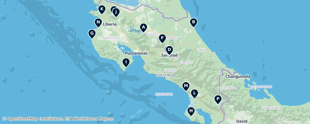 Map of Kostarika