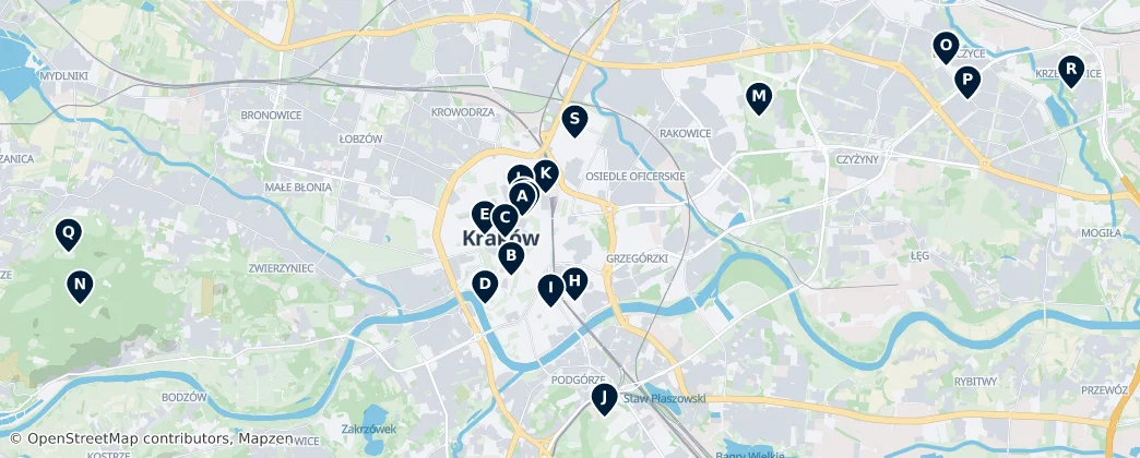 Map of Krakov