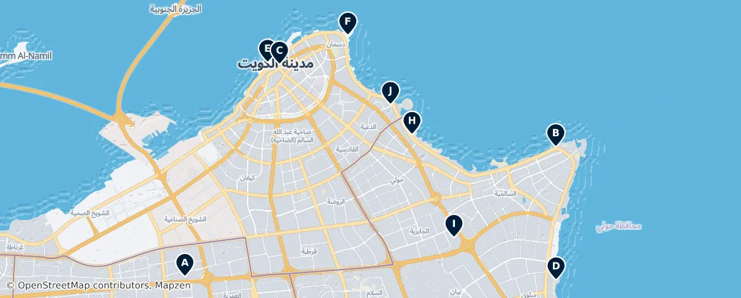 Map of Kuvajt
