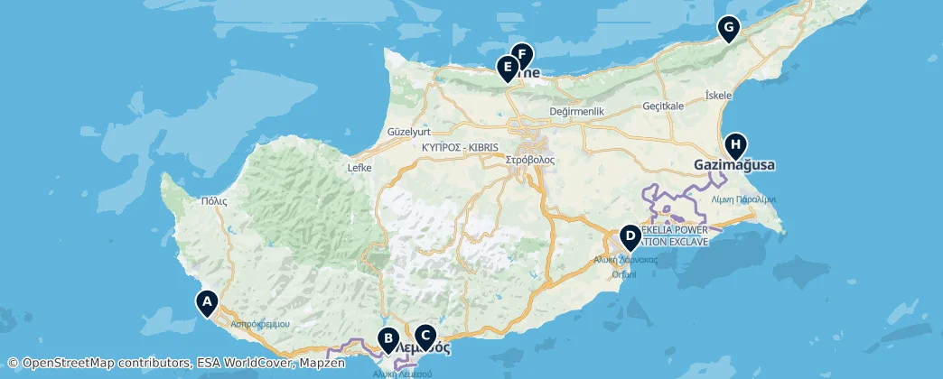 Map of Kypr