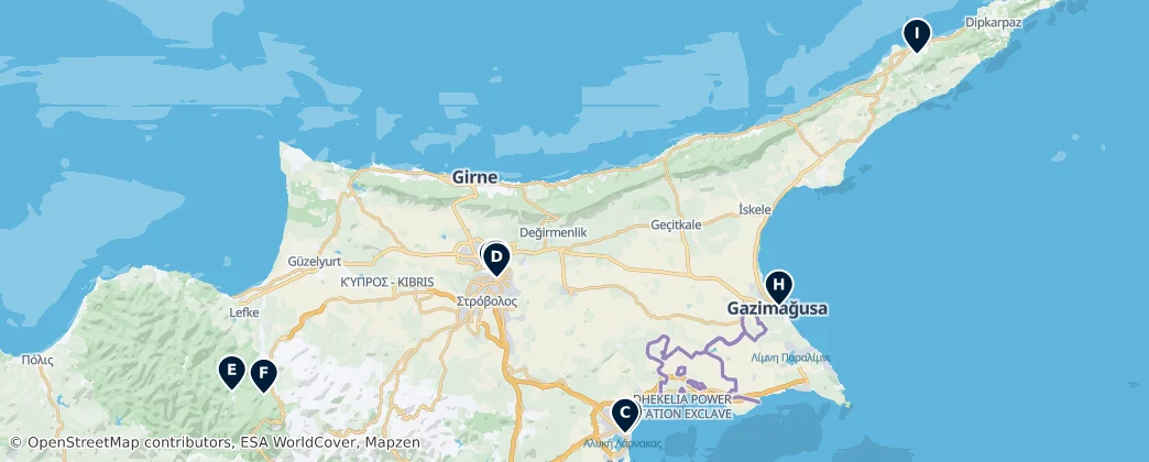 Map of Kypr