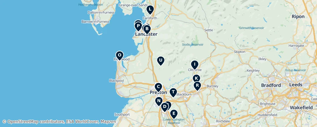 Map of Lancashire
