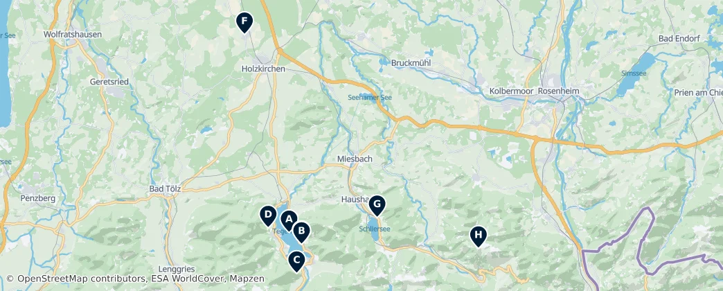 Map of Zemský okres Miesbach