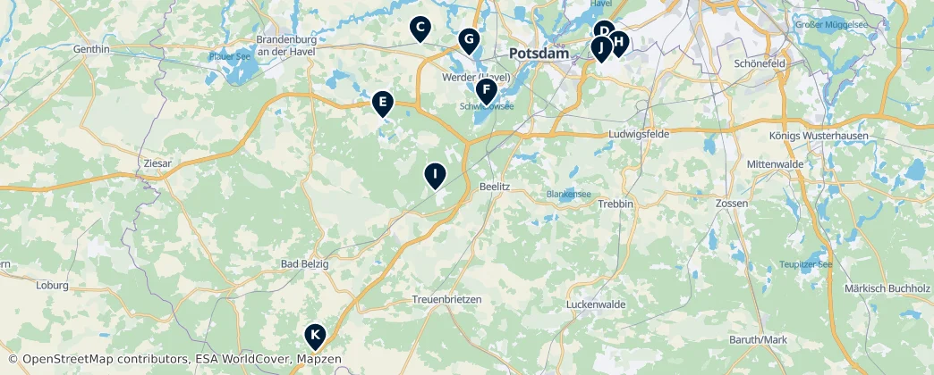 Map of Potsdam-Mittelmark
