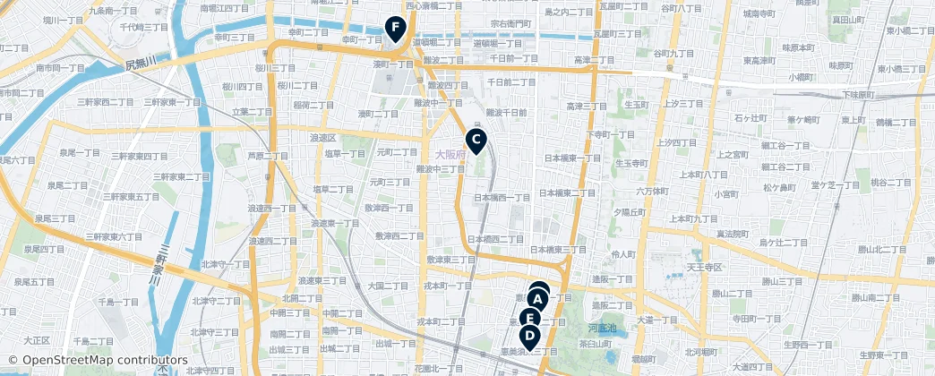 Map of Naniwa Ward