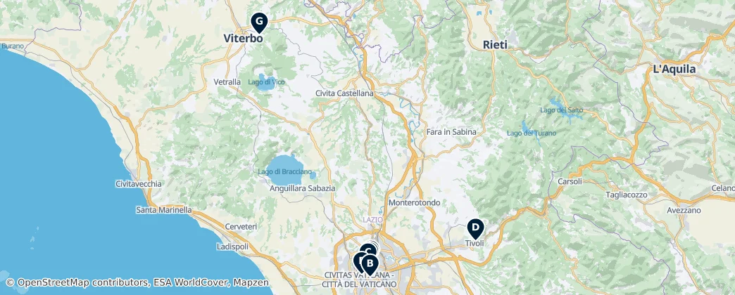 Map of Lazio