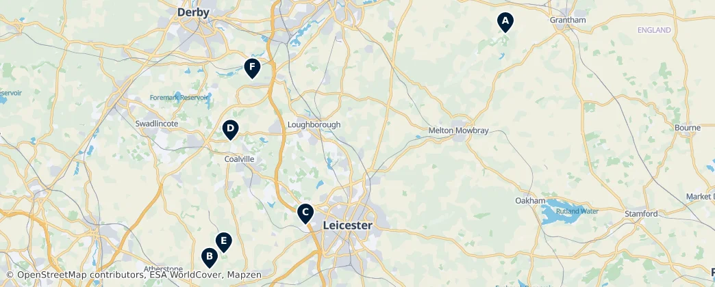 Map of Leicestershire
