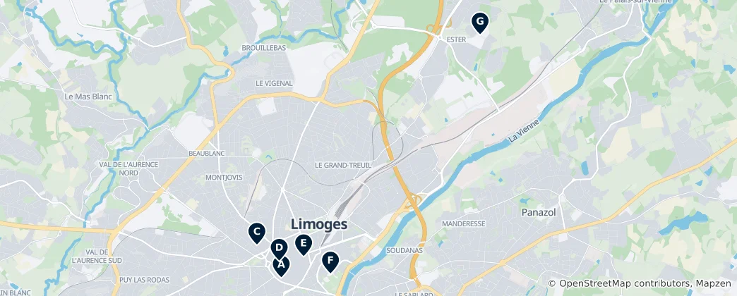 Map of Limoges