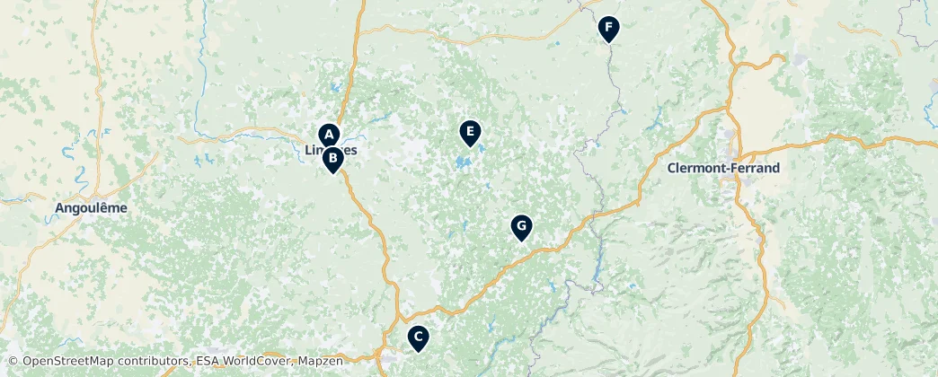 Map of Limousin