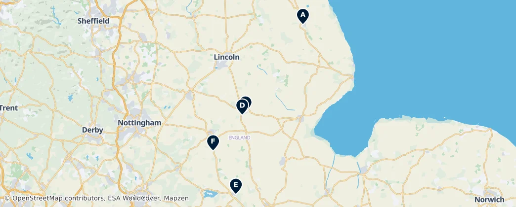 Map of Lincolnshire