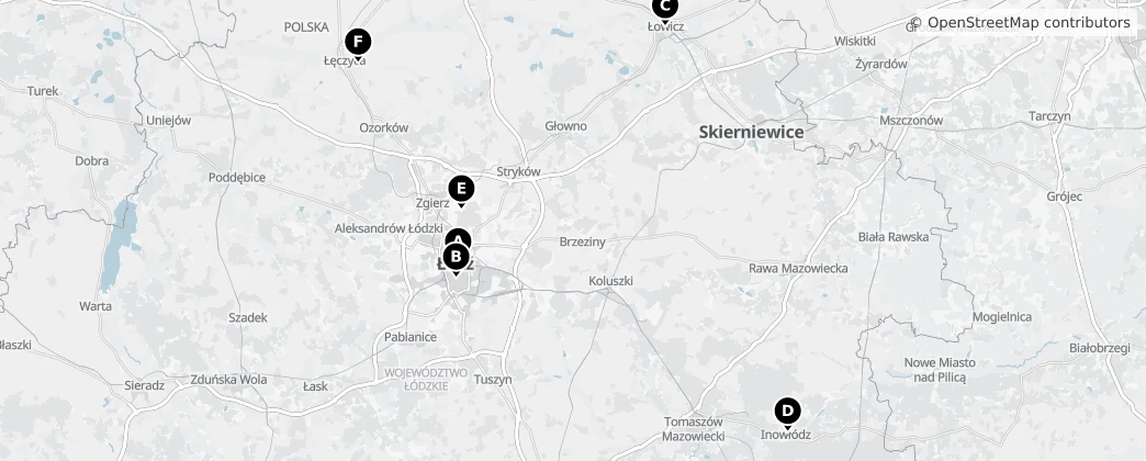 Map of Lodžské vojvodství