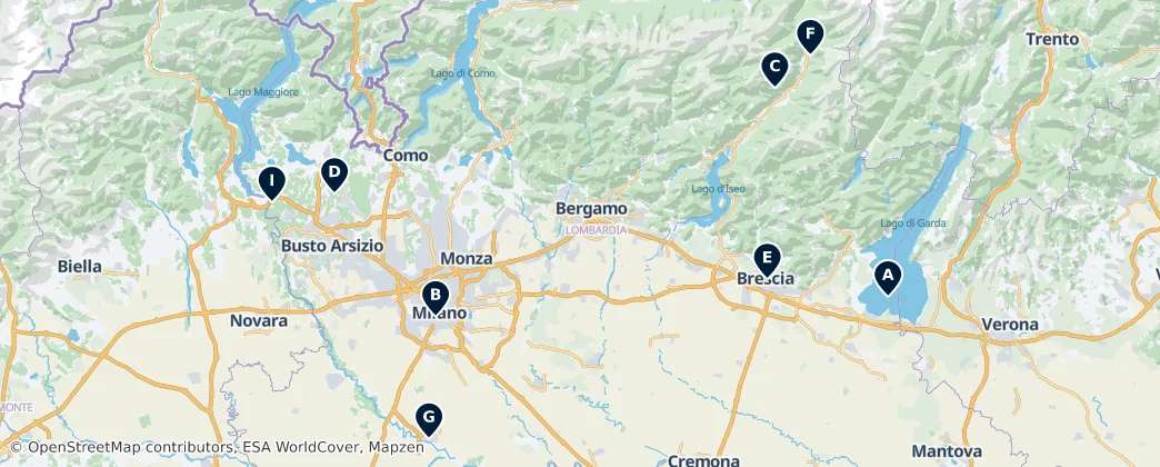Map of Lombardie