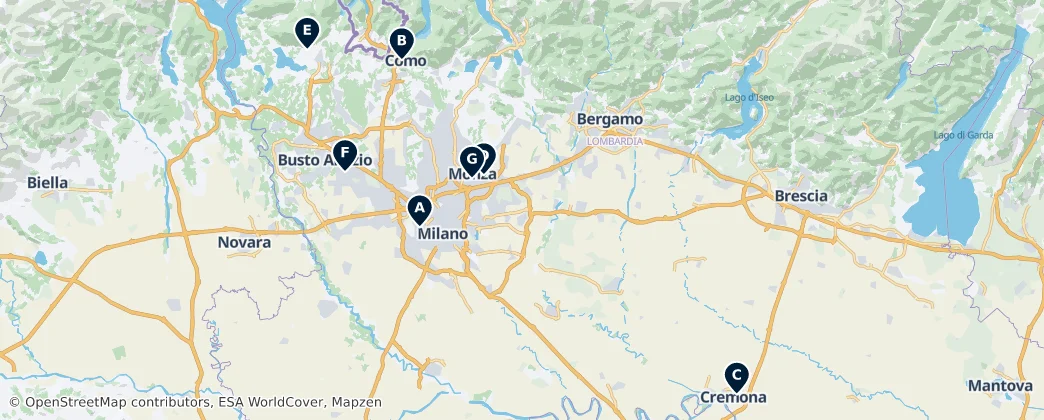 Map of Lombardie