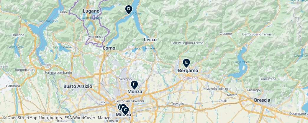 Map of Lombardie