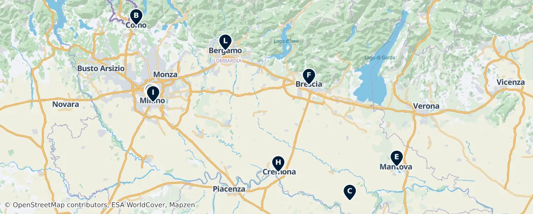 Map of Lombardie