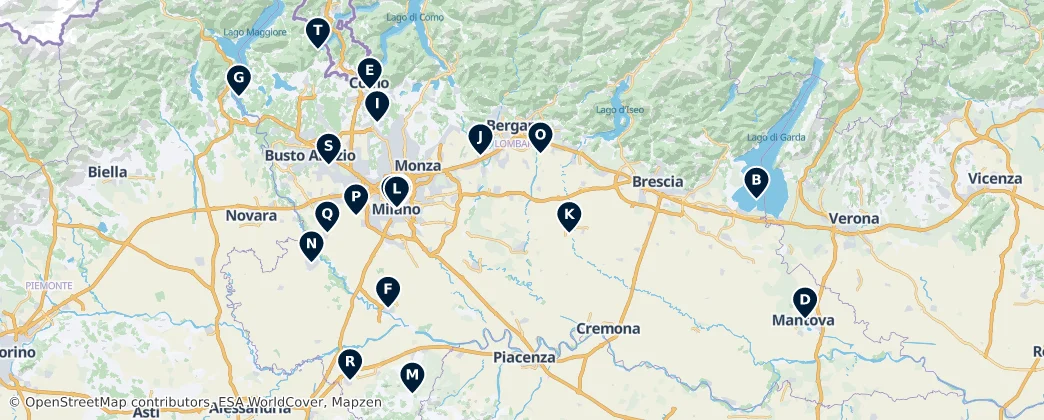 Map of Lombardie