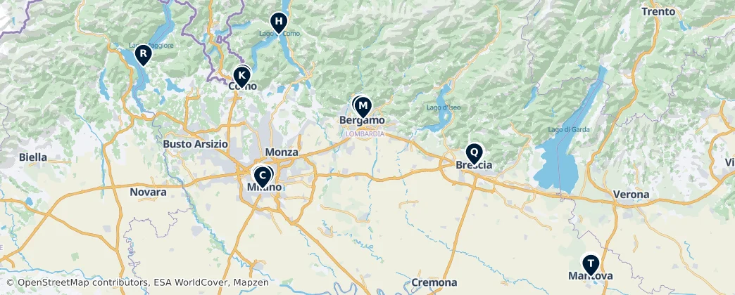 Map of Lombardie