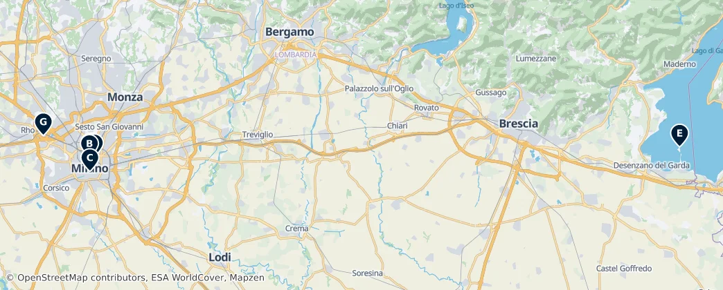 Map of Lombardie