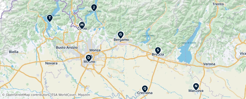 Map of Lombardie