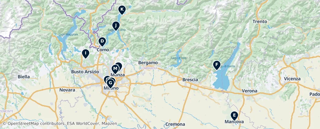 Map of Lombardie