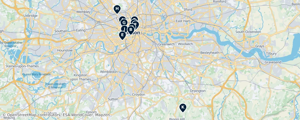 Map of Londýn
