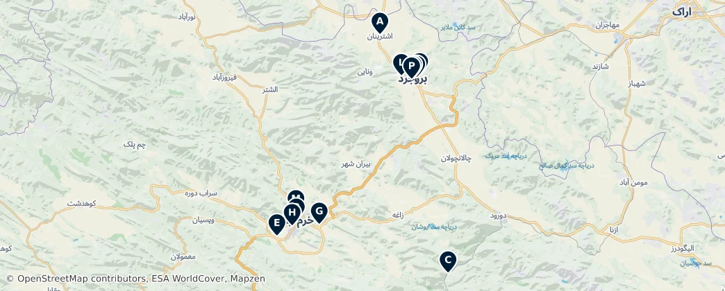 Map of Lorestán