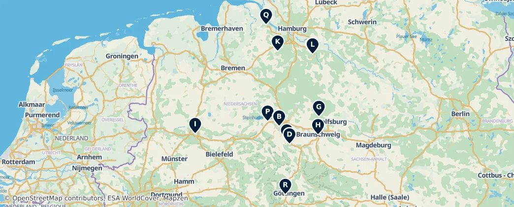 Map of Dolní Sasko