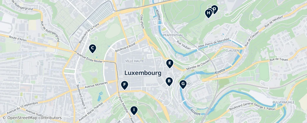 Map of Lucemburk
