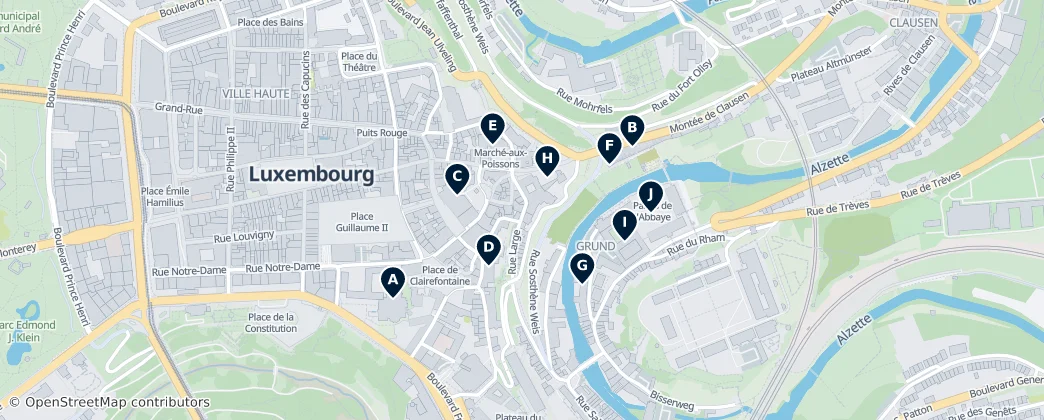 Map of Fortress of Luxembourg