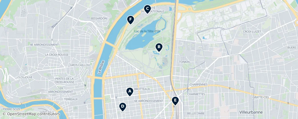 Map of 6th arrondissement of Lyon