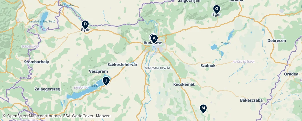 Map of Maďarsko