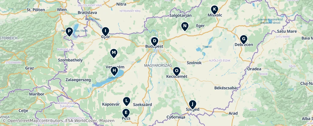 Map of Maďarsko