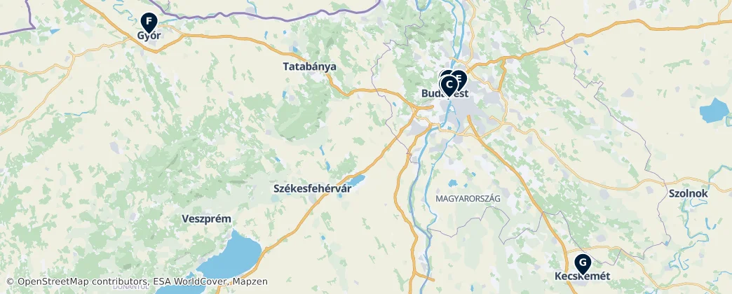 Map of Maďarsko