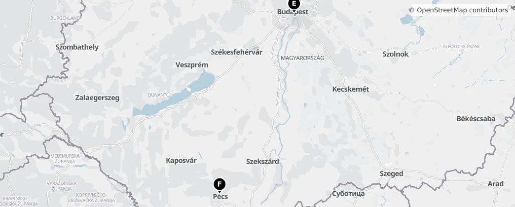 Map of Maďarsko