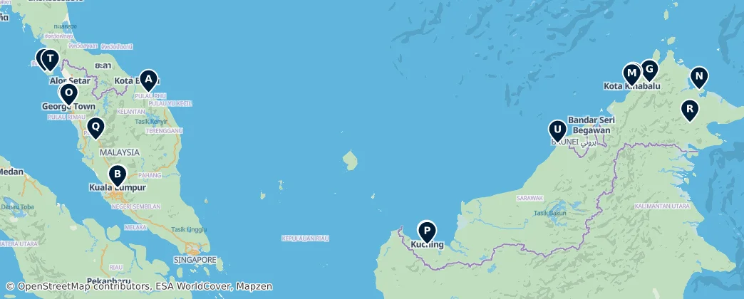 Map of Malajsie