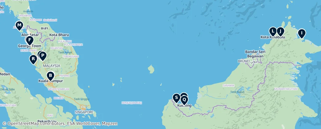 Map of Malajsie