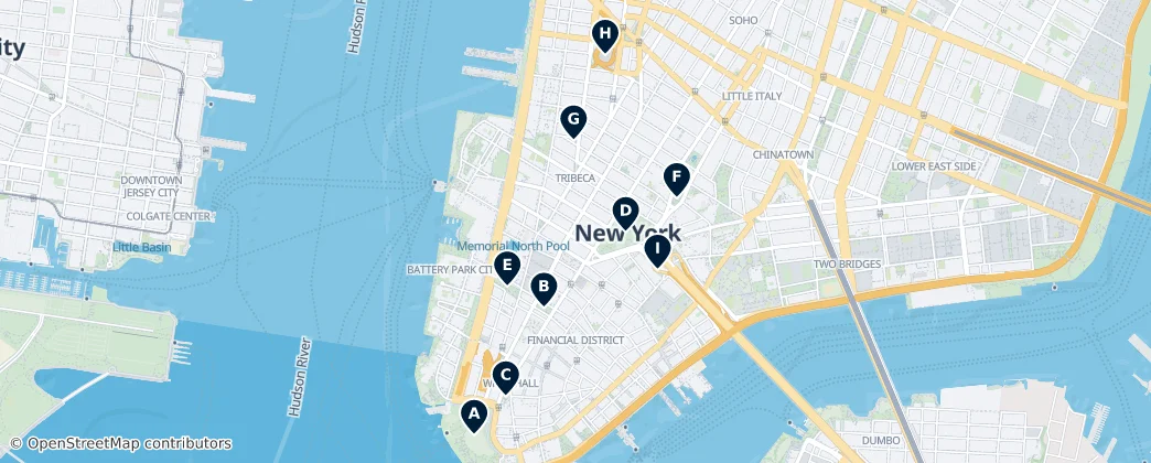 Map of Manhattan Community Board 1