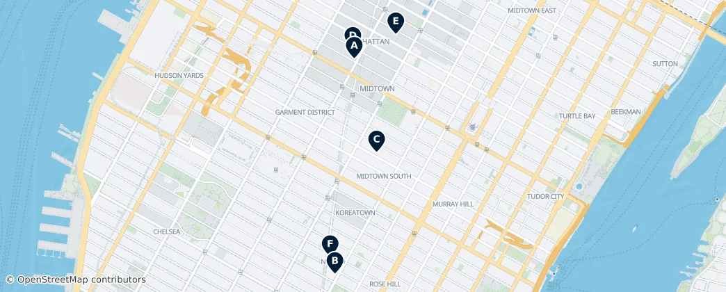 Map of Manhattan Community Board 5