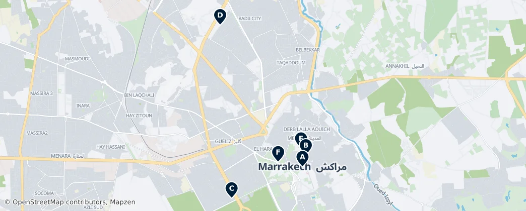 Map of Marrákeš
